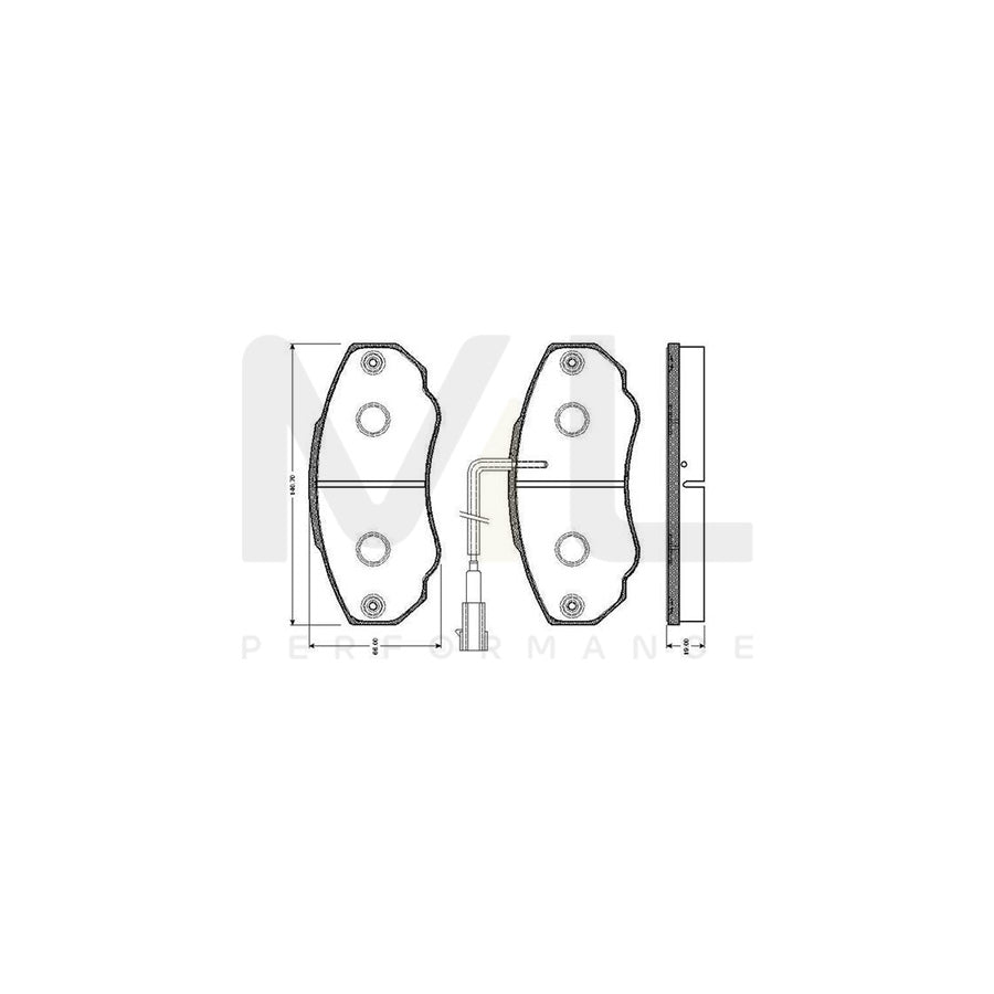 Bosch 0986Tb2432 Brake Pad Set Incl. Wear Warning Contact  | ML Performance Car Parts