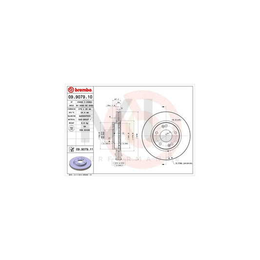 BREMBO 09.9079.10 Brake Disc Internally Vented | ML Performance Car Parts