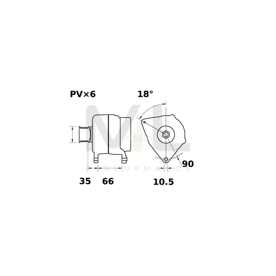MAHLE ORIGINAL MG 506 Alternator 14V, 100A | ML Performance Car Parts