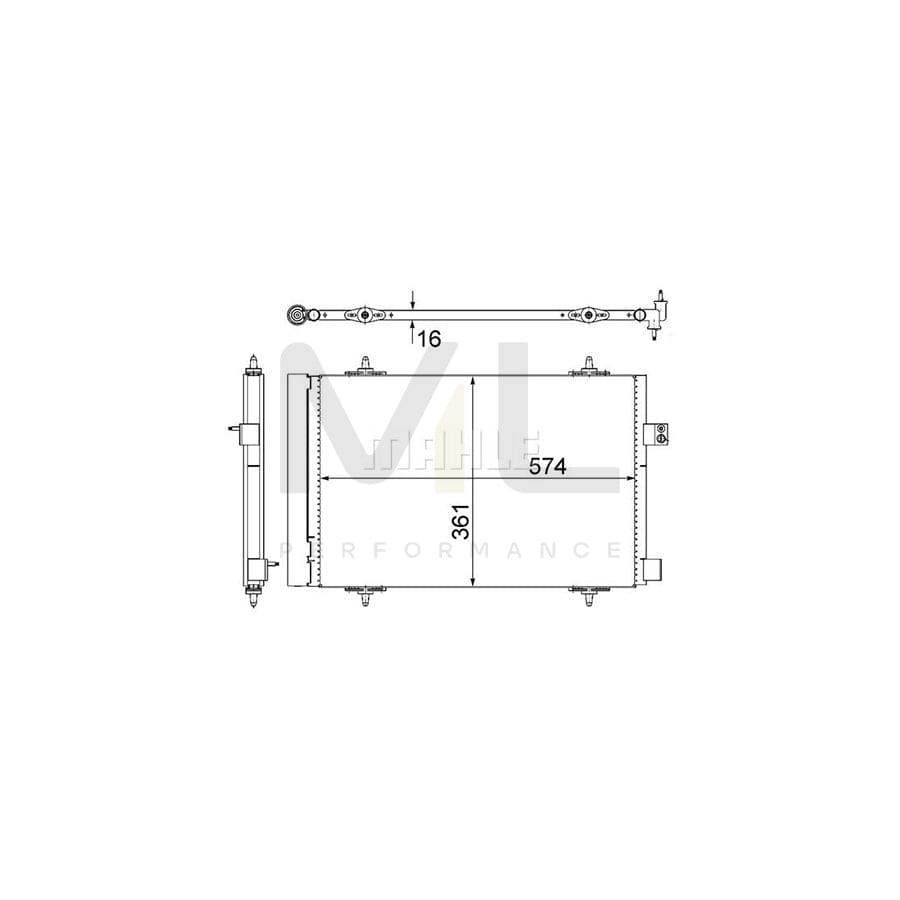 MAHLE ORIGINAL AC 938 001S Air conditioning condenser with dryer | ML Performance Car Parts