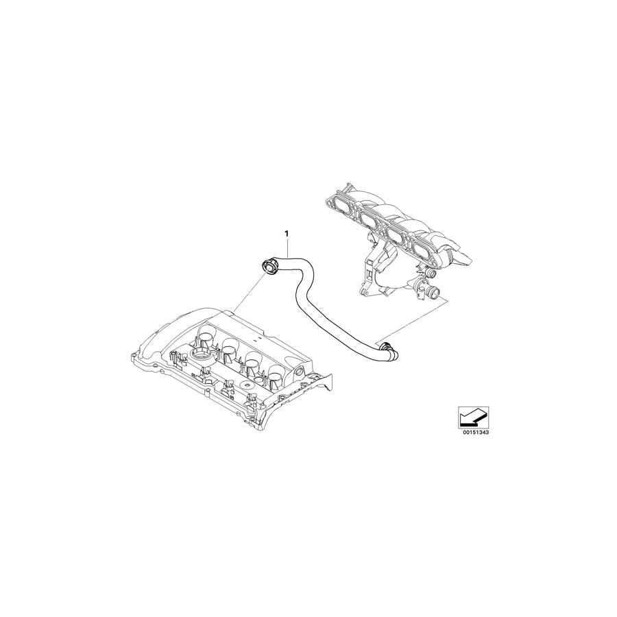 Genuine BMW 11157555261 R56 Vent Hose (Inc. One, One Eco 55kW & One 55kW) | ML Performance UK Car Parts