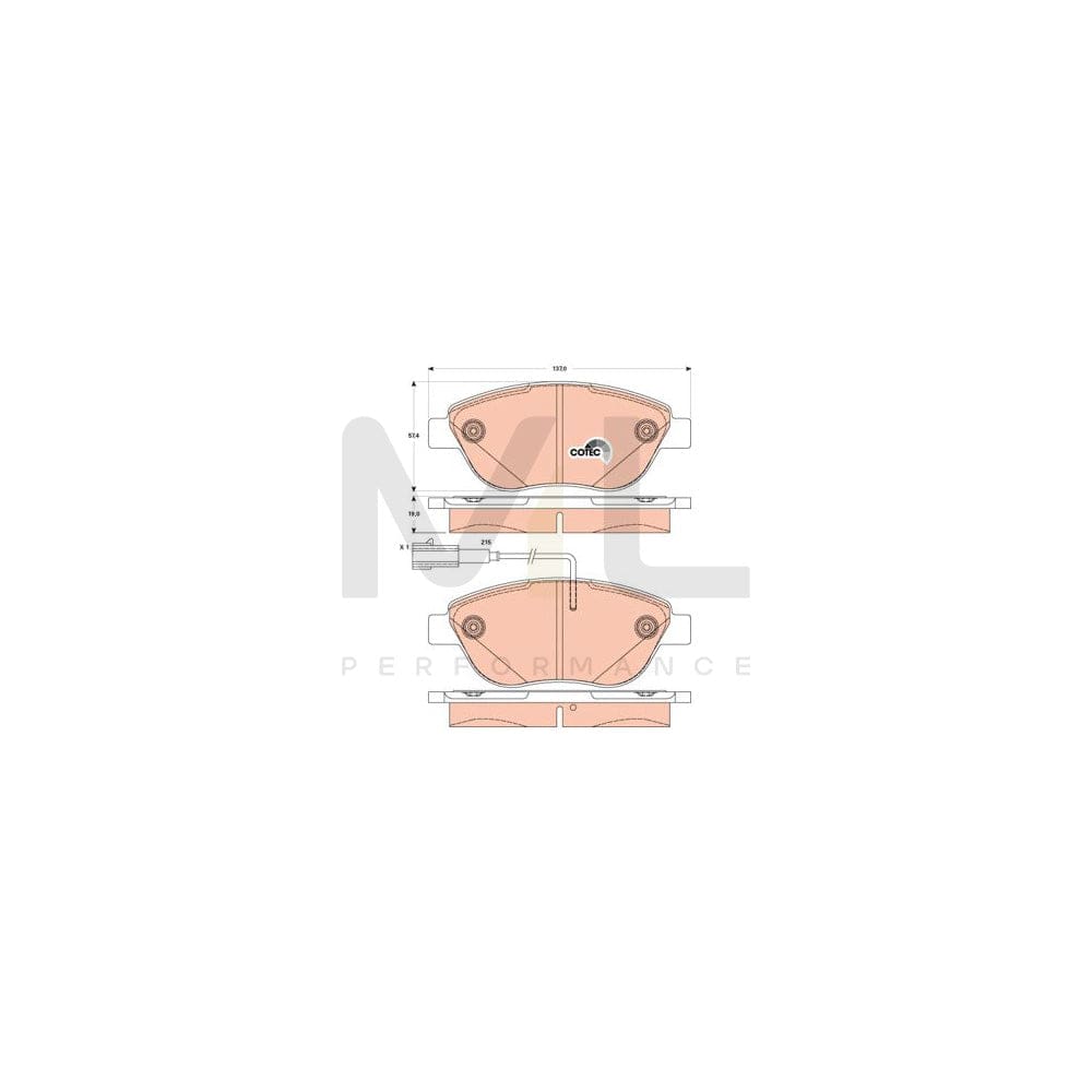 TRW Cotec Gdb1878 Brake Pad Set Incl. Wear Warning Contact, With Brake Caliper Screws, With Accessories | ML Performance Car Parts