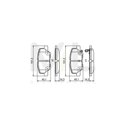 Bosch 0986495381 Brake Pad Set For Mitsubishi Outlander Iii Off-Road (Gg, Gf) With Acoustic Wear Warning, With Anti-Squeak Plate BP1731 | ML Performance Car Parts