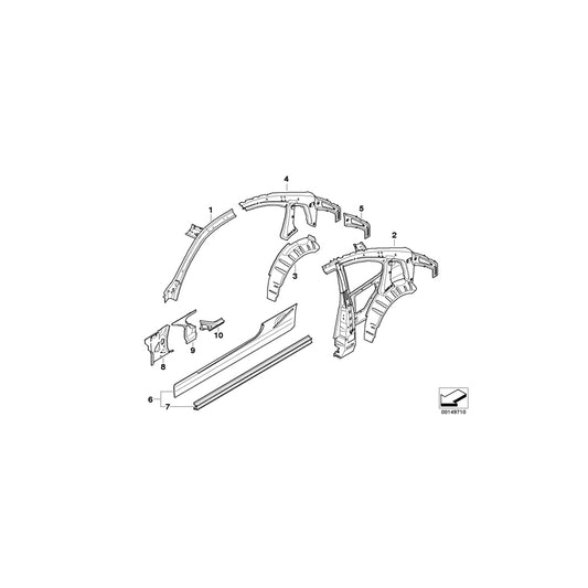 Genuine BMW 41007168962 E92 C-Pillar Reinforcement, Right (Inc. 325d, 328i & 335i) | ML Performance UK