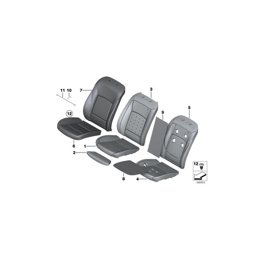 Genuine BMW 52107349915 F10 F07 F11 Cover, Base Backrest Nappa Leather, Left LZEO,LZET,LZEU (Inc. 535iX, 520i & 530dX) | ML Performance UK