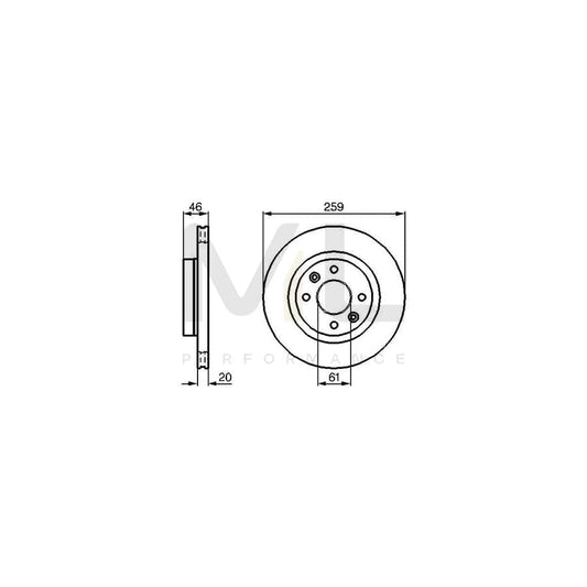 BOSCH 0 986 478 270 Brake Disc Internally Vented, Vented, Oiled | ML Performance Car Parts