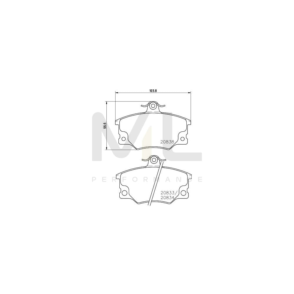 Hella 8DB 355 005-961 Brake Pad Set With Acoustic Wear Warning, With Brake Caliper Screws | ML Performance Car Parts