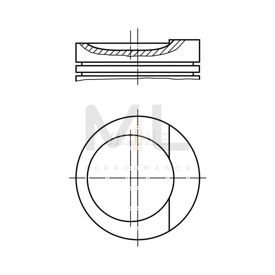 MAHLE ORIGINAL 034 89 00 Piston 82,51 mm, without cooling duct | ML Performance Car Parts