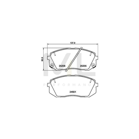 Hella 8DB 355 025-981 Brake Pad Set With Acoustic Wear Warning, With Accessories | ML Performance Car Parts