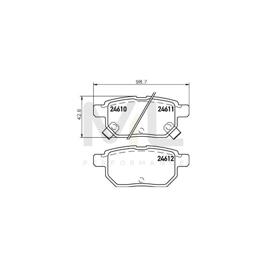 Hella 8DB 355 013-581 Brake Pad Set With Acoustic Wear Warning | ML Performance Car Parts