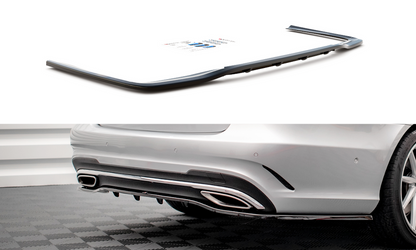 Maxton Design ME-E-212F-AMGLINE-RD1T+RD2T Central Rear Splitter (with vertical bars) Mercedes Benz E-Class AMG-Line Sedan W212 (Facelift) | ML Performance UK Car Parts