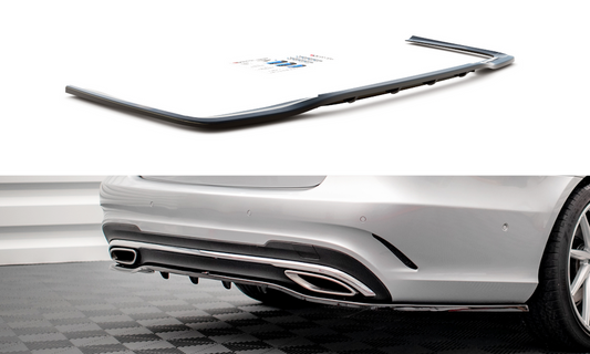 Maxton Design ME-E-212F-AMGLINE-RD1T+RD2T Central Rear Splitter (with vertical bars) Mercedes Benz E-Class AMG-Line Sedan W212 (Facelift) | ML Performance UK Car Parts