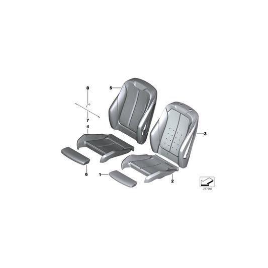 Genuine BMW 52107392470 F22 F21 Leather Cover Sport Backrest Right SCHWARZ/ROT (Inc. M240iX, 218d & 230iX) | ML Performance UK