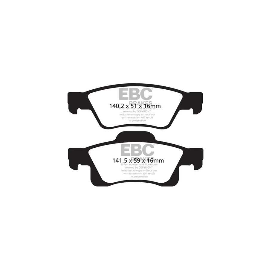 EBC DP41872R Dodge Jeep Yellowstuff Rear Brake Pads - ATE Caliper (Inc. Durango & Grand Cherokee) 2 | ML Performance UK Car Parts