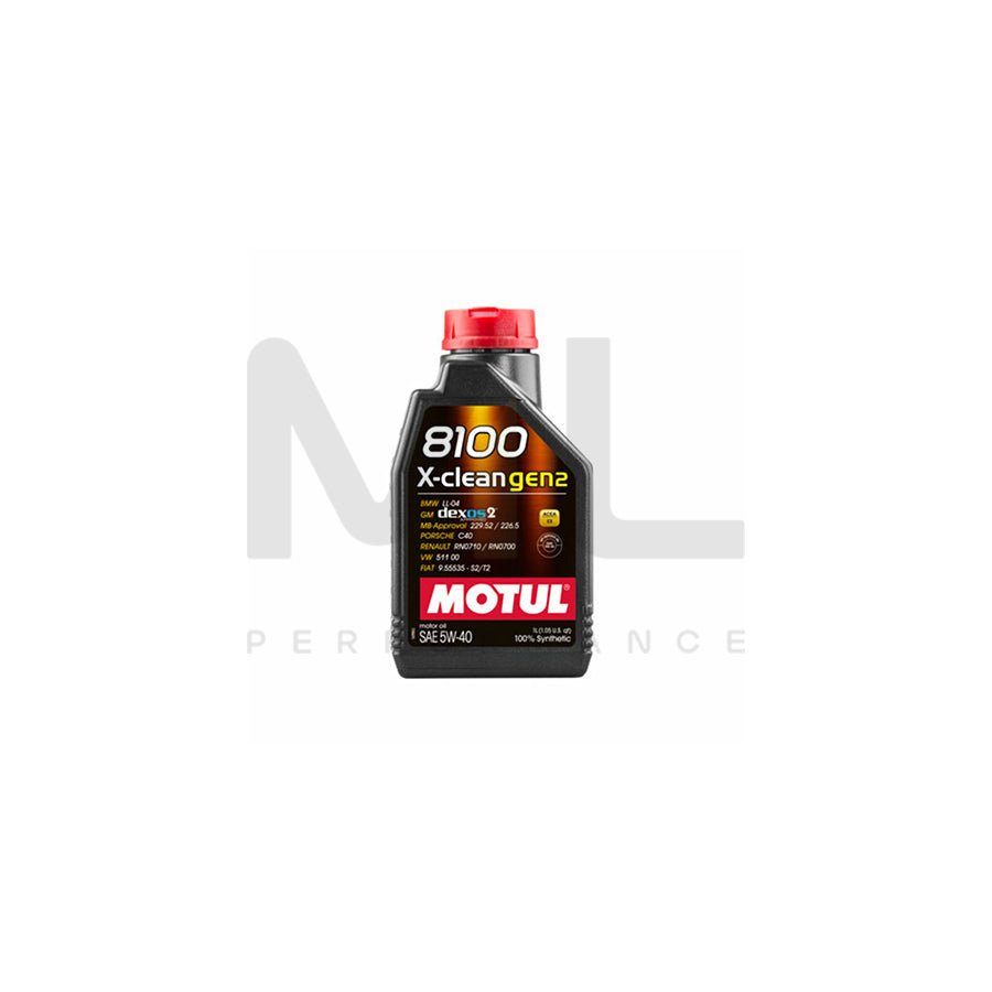 Motul 8100 X-Clean 5w-40 Fully Synthetic Car Engine Oil 1l | Engine Oil | ML Car Parts UK | ML Performance