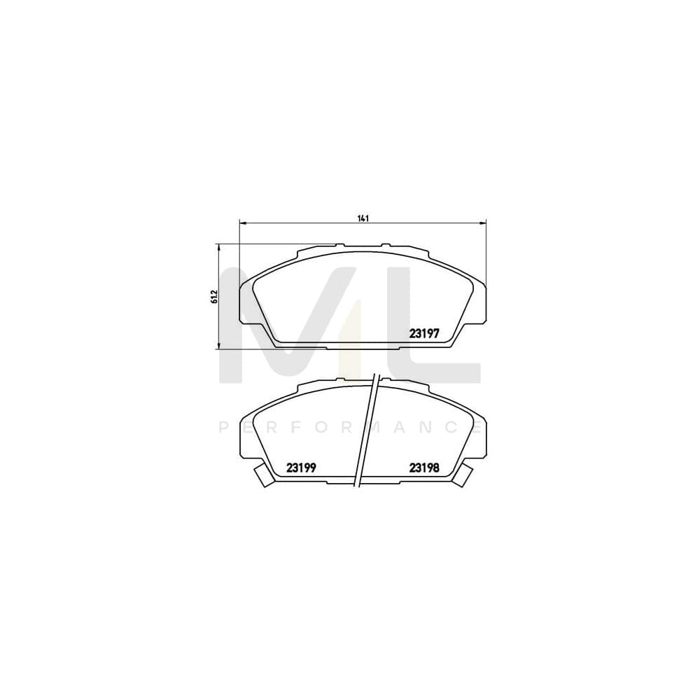 Brembo P 28 041 Brake Pad Set For Honda Accord Iv Saloon (Cb) With Acoustic Wear Warning | ML Performance Car Parts