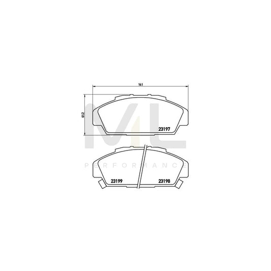 Brembo P 28 041 Brake Pad Set For Honda Accord Iv Saloon (Cb) With Acoustic Wear Warning | ML Performance Car Parts
