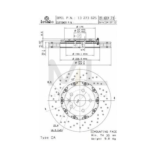 BREMBO TWO-PIECE FLOATING DISCS LINE 09.A804.23 Brake Disc Perforated / Vented, Two-piece brake disc, Coated, High-carbon, with bolts/screws | ML Performance Car Parts