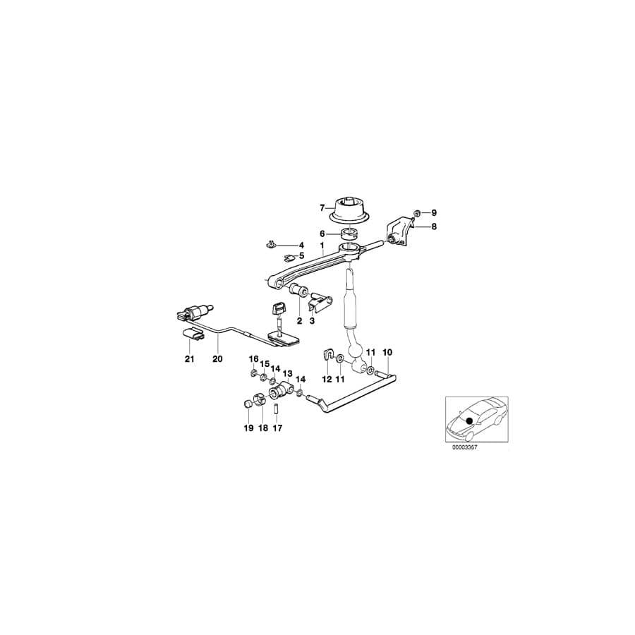 Genuine BMW 25111220806 E23 Selector Rod (Inc. 732i, 728i & 735i) | ML Performance UK Car Parts