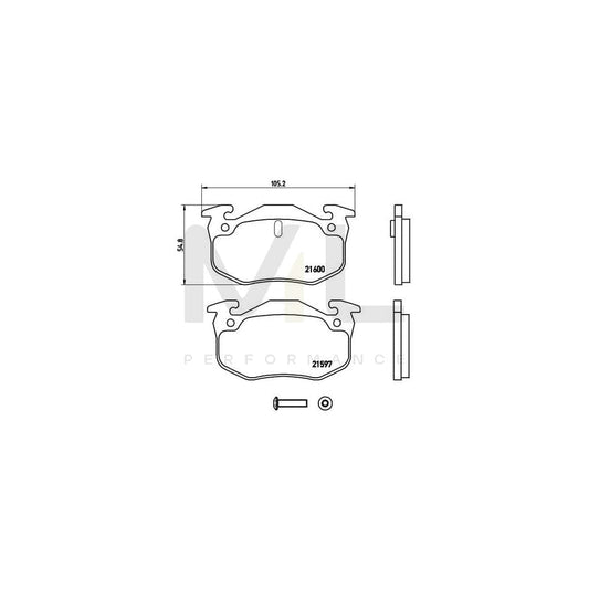 Brembo P 68 018 Brake Pad Set Prepared For Wear Indicator, With Brake Caliper Screws | ML Performance Car Parts
