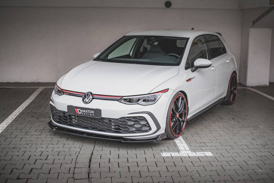 Maxton Design Volkswagen Golf GTI / R-Line MK8 Front Splitter + Flaps V.3