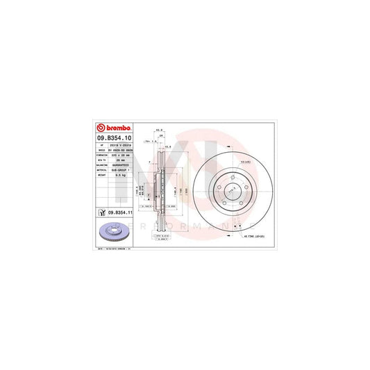 BREMBO 09.B354.10 Brake Disc Internally Vented | ML Performance Car Parts