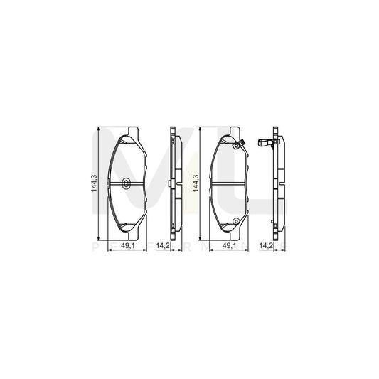 Bosch 0986495133 Brake Pad Set With Acoustic Wear Warning, With Mounting Manual BP1564 | ML Performance Car Parts
