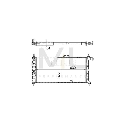 MAHLE ORIGINAL CR 441 000S Engine radiator Mechanically jointed cooling fins, Manual Transmission | ML Performance Car Parts
