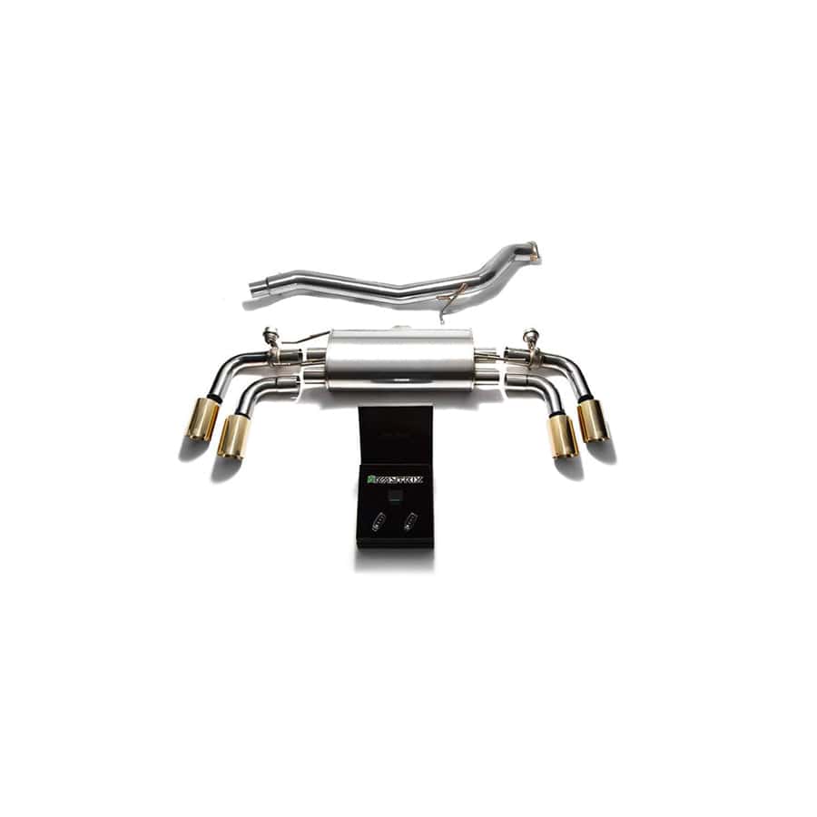 Armytrix AU8JS-QS11G Valvetronic Exhaust System Audi TT | TTS Quattro MK2 8J 2007-2014 with Quad Gold 3.5"  | ML Performance UK UK Car Parts