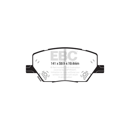 EBC DP22239 Fiat Jeep Greenstuff Front Brake Pads (Inc. 500X, Compass, Renegade) 2 | ML Performance UK Car Parts