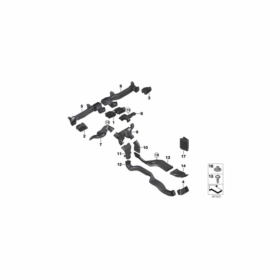Genuine BMW 51459290792 F46 F45 Cold Air Duct Right (Inc. 214d, 225i & 218dX) | ML Performance UK Car Parts
