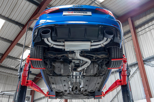 Scorpion SAU079CF Audi RS3 8V Resonated Cat/Gpf-Back System With Valves | ML Performance UK UK