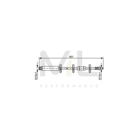 BOSCH 1 987 476 463 Brake Hose 443mm, M10x1 | ML Performance Car Parts