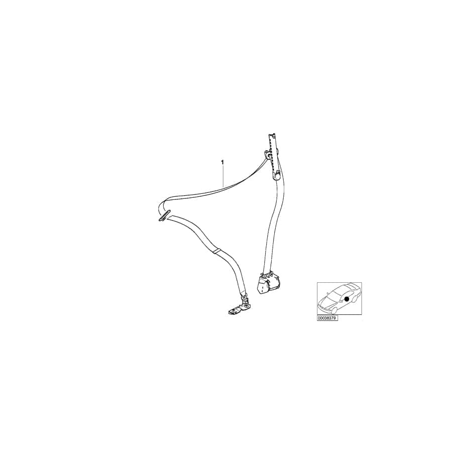 Genuine BMW 72117138879 E53 Lft Frnt Upper Belt With Force Limiter GRAU (Inc. X5 4.6is, X5 4.4i & X5 4.8is) | ML Performance UK Car Parts