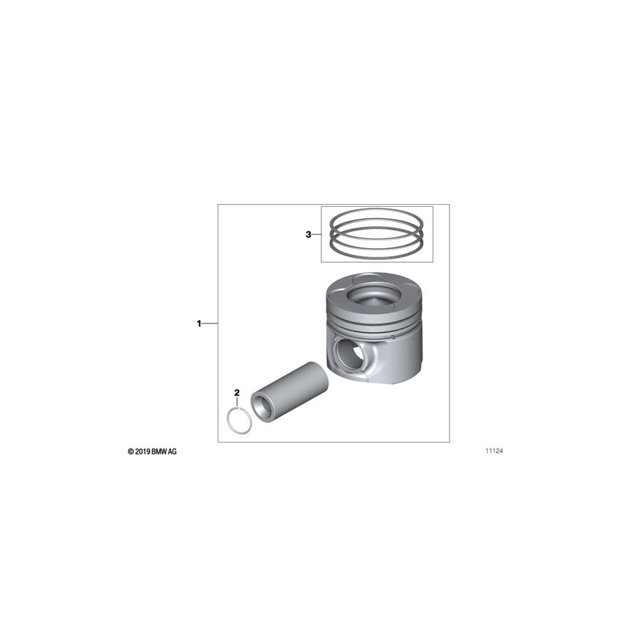 Genuine BMW 11217787000 E39 E38 E46 Alcan Piston 84,200MM(+0,25) (Inc. 330xd, X5 3.0d & 330d) | ML Performance UK Car Parts
