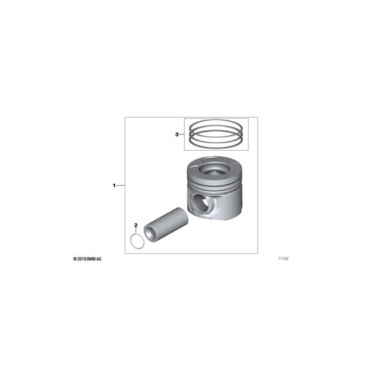 Genuine BMW 11217787000 E39 E38 E46 Alcan Piston 84,200MM(+0,25) (Inc. 330xd, X5 3.0d & 330d) | ML Performance UK Car Parts