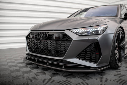 MAXTON DESIGN CF-AU-RS6-C8-FD1-245-P CARBON FIBER FRONT SPLITTER AUDI RS6 C8 / RS7 C8 | ML Performance