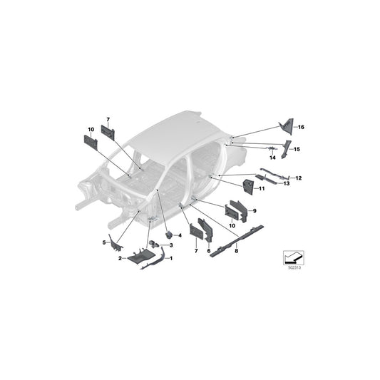 Genuine BMW 41117287135 F48 F46 Molded Section, Side Member, Left (Inc. 120dX, X2 18i & M135iX) | ML Performance UK