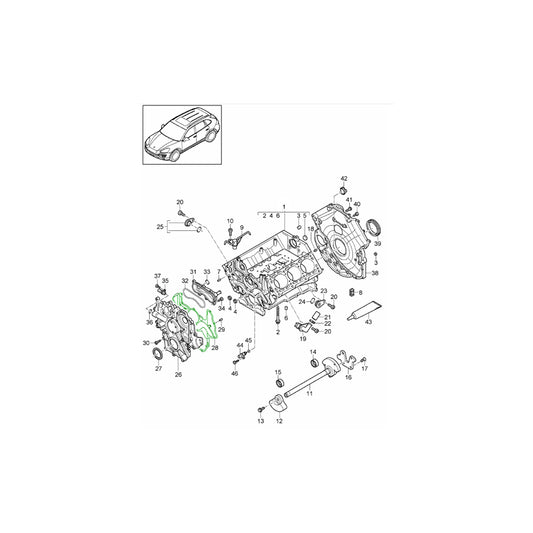 Genuine Porsche Crankcase Flange Gasket Porsche 958 Cayenne Diesel / 95B Macan Diesel / 970 Panamera Diesel | ML Performance UK Car Parts