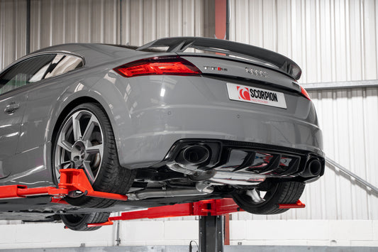Scorpion SAU082CF Audi TTRS MK3 Resonated Cat-Back System With No Valves | ML Performance UK UK