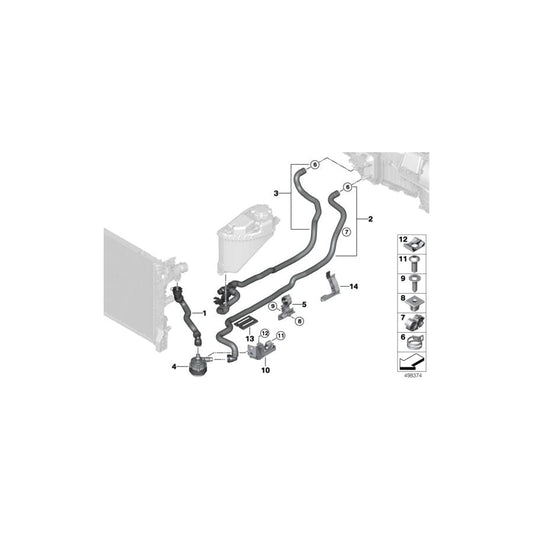 Genuine BMW 64219868359 G15 G16 G12 Coolant Hose, Supply 1 Aux. coolant pump - radiator supply line (Inc. 750iX, M550iX & ALPINA B7) | ML Performance UK Car Parts