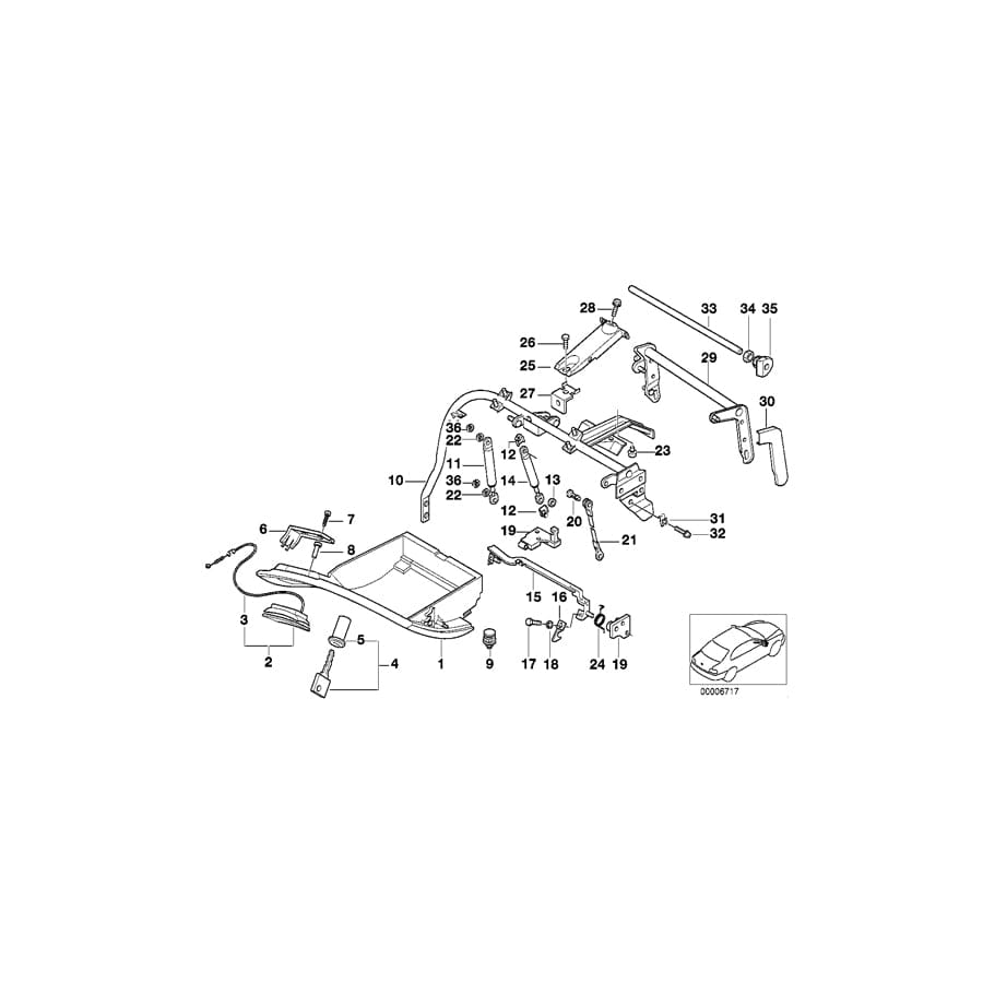Genuine BMW 51168183063 E38 Glove Box Locking Mechanism (Inc. 740i