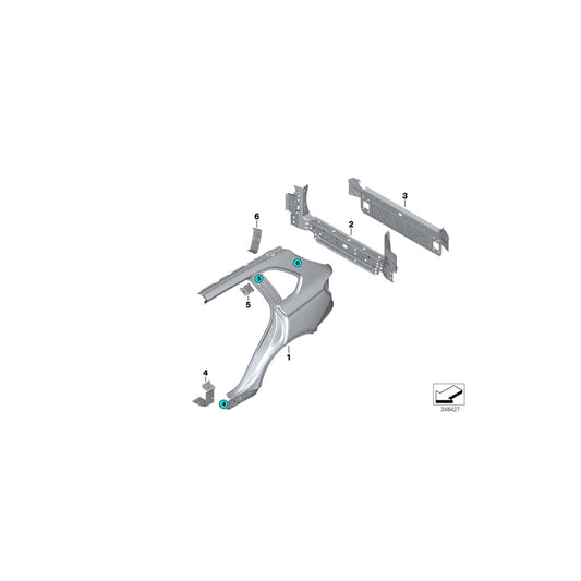 Genuine BMW 41217374417 Reinforcement Plate, D-Pillar, Left (Inc. X5 25d, X5 M & X5 35iX) | ML Performance UK