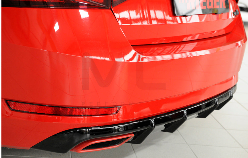 Rieger 00088151 Skoda 3T 3V Superb III Rear Diffuser 5 | ML Performance UK Car Parts