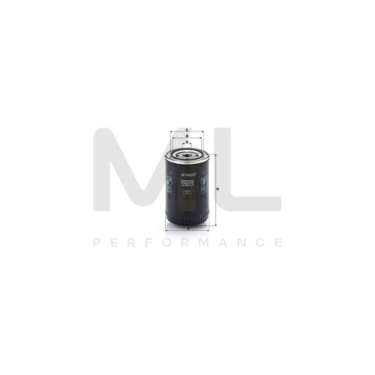 MANN-FILTER W 940/27 Oil Filter Spin-on Filter, with one anti-return valve | ML Performance Car Parts