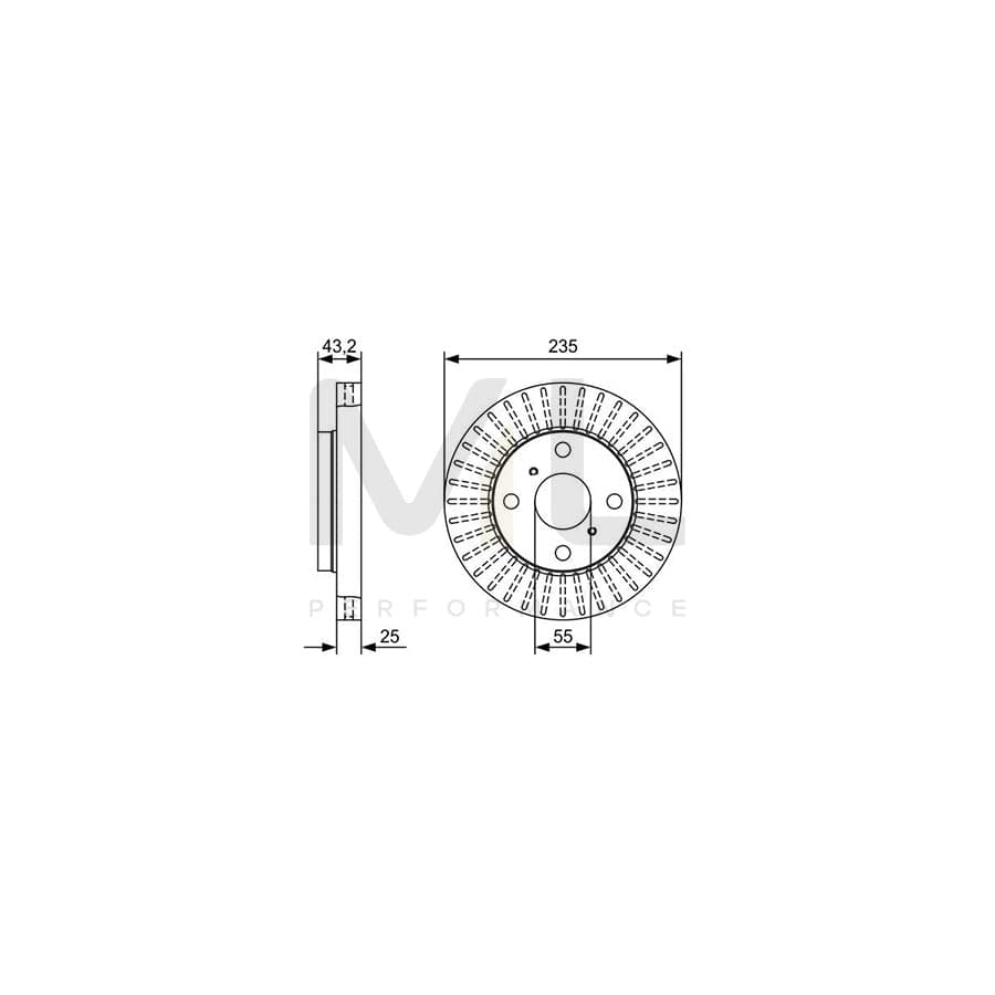 BOSCH 0 986 479 W10 Brake Disc for Vented, Oiled | ML Performance Car Parts