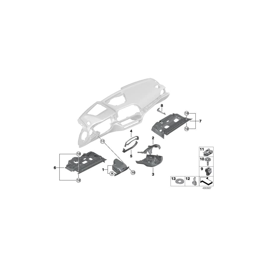 Genuine BMW 51167943206 G20 G21 Folding Box, Driver's Side OYSTER (Inc. 330dX, M340i & 320dX) | ML Performance UK Car Parts