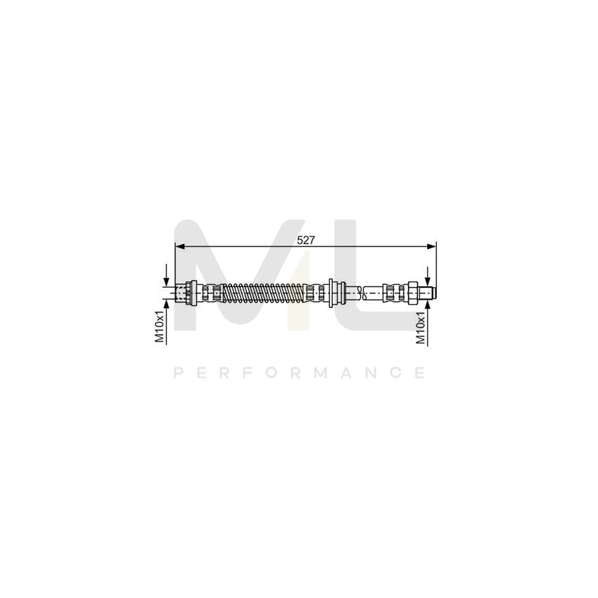 BOSCH 1 987 476 924 Brake Hose 500mm, M10x1 | ML Performance Car Parts