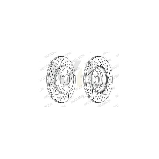 FERODO DDF2622VC-1 Brake Disc Perforated / Vented, Two-piece brake disc, Coated | ML Performance Car Parts