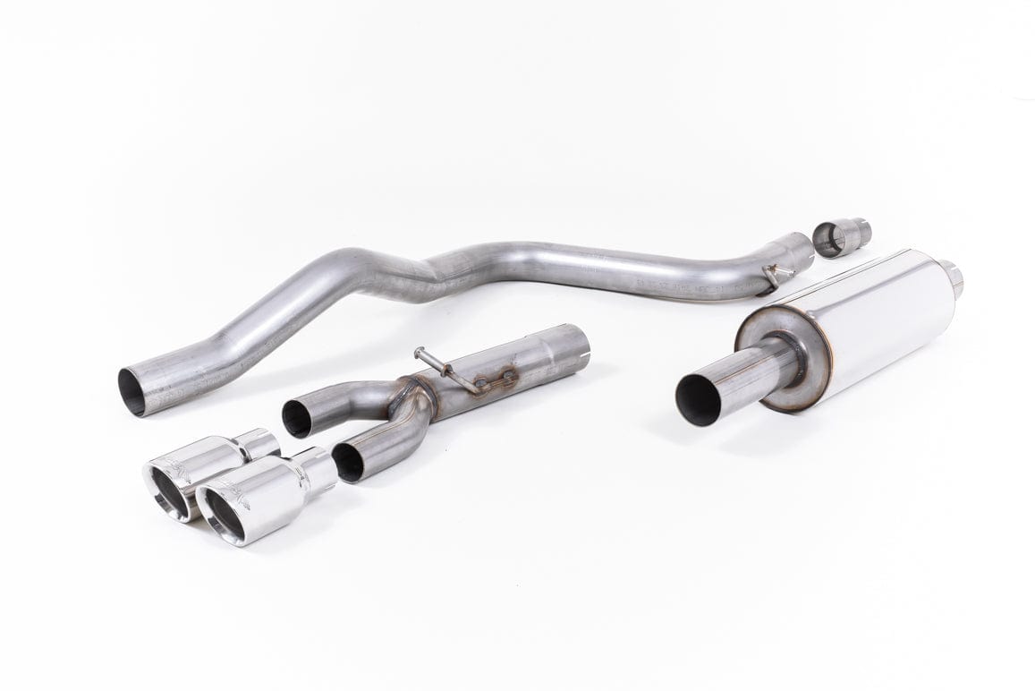 MillTek SSXSE156 Seat Leon Resonated Cat-Back Exhaust with Polished Tips - EC Approved